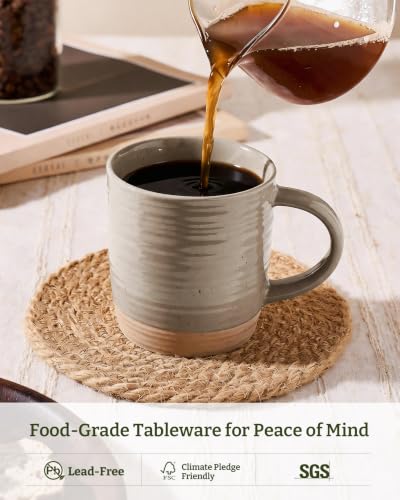 famiware Coffee Mugs Set of 4, 13 oz Mug Set, Ceramic Cup with Handle
