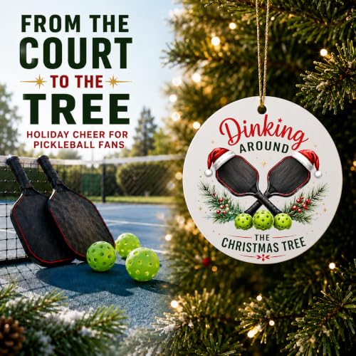 Pickleball Christmas Ornament, Funny Tree Ornaments Decoration