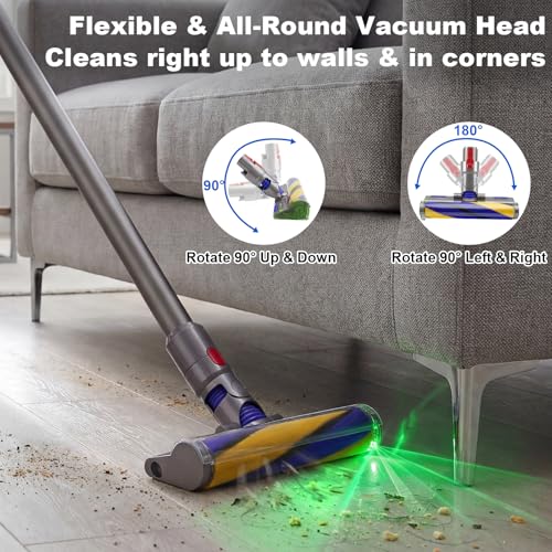 LED Fluffy Vacuum Cleaner Head Replacement for V7 V8 V10 V11 V15, 1 Pack