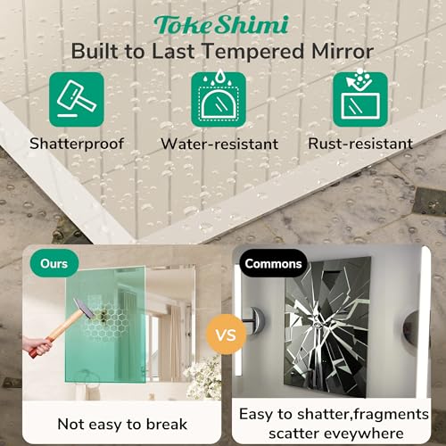 Frameless Bathroom Vanity Mirror 24x30 Inch Beveled Edge - Vertical/Horizontal Mount