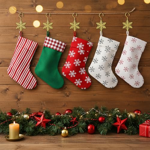 Gold Snowflake Christmas Ornament Hooks - 20 Pcs, Tweruna