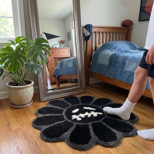 Trippy Happy Face Rug Cool Rugs Graphic Design Tufted Bathroom