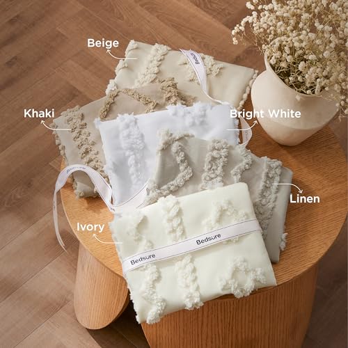 Bedsure California King Boho Comforter Set Beige - Elegant Embroidered Bedding