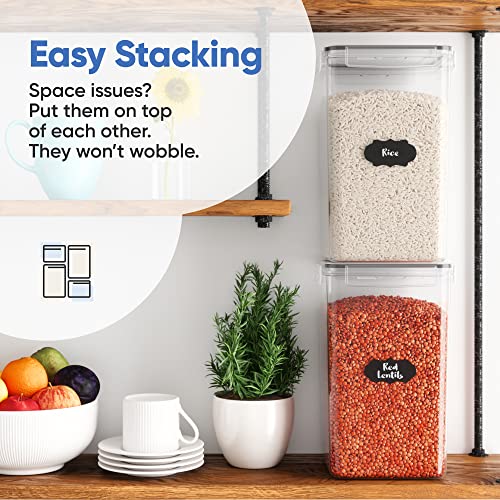 Chef's Path Extra Large 6.5L Airtight Food Storage Containers with Black Lids - Pack of 2
