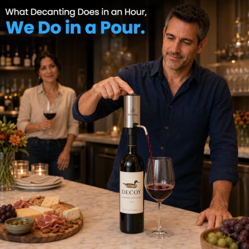 WineWhiz Electric Wine Opener & Aerator Set - Rechargeable Corkscrew & Dispenser