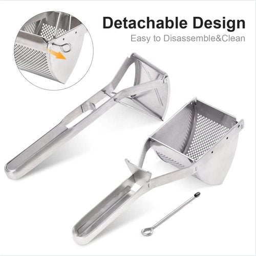 CUGLB Stainless Steel Potato Ricer - Professional Kitchen Tool for Creamy Mashed Vegetables