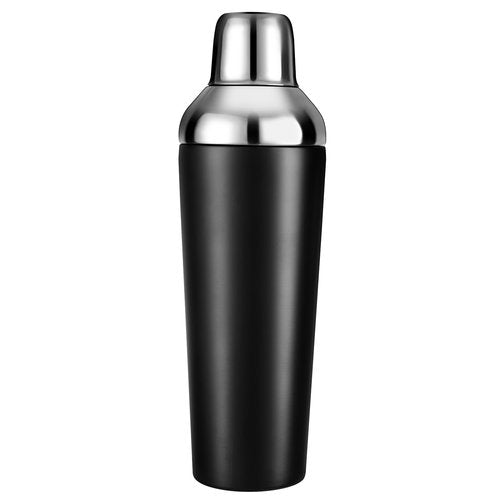 Etens Insulated Cocktail Shaker Black - 23oz Double Wall Vacuum Stainless Steel Martini Shaker with Built-in Strainer & Jigger Lid, Pro Leak-Proof Weighted Shaker for Home Bar, Premium Bar Gift Set