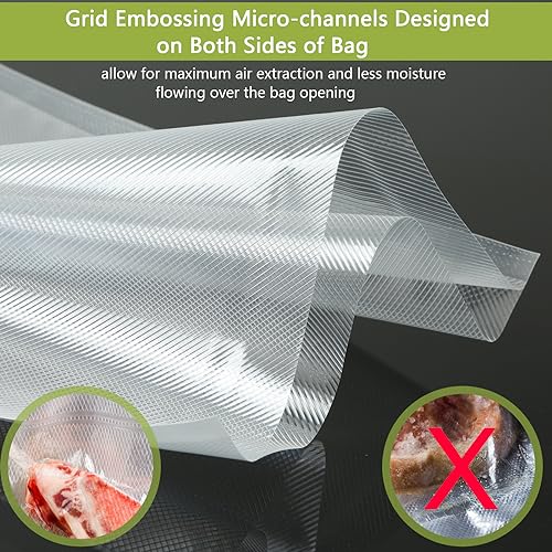 Potane 8 Pack 8x20 Inch Vacuum Sealer Bags - Heavy Duty, Smell-Proof Food Storage Rolls