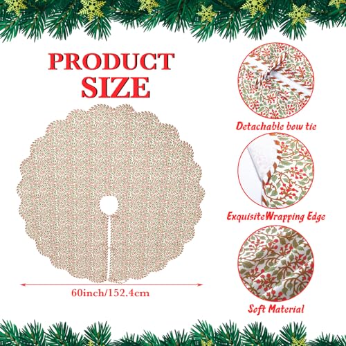 MiniInflat 60 Inch Christmas Tree Skirt - Red and Green Holiday Decor