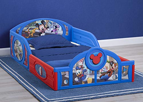 Delta Children Mickey Mouse Toddler Bed with Guardrails - Sleep & Play Version
