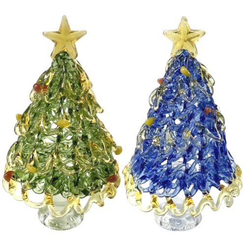Handmade Christmas Glaze Tree Ornaments Set of 2 - Festive Holiday Decor
