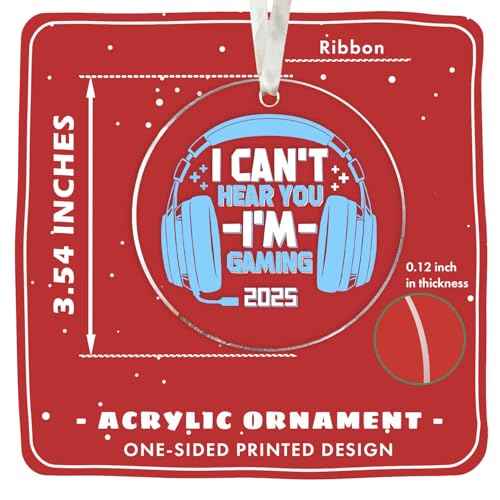 Video Game Ornaments - I Can't Hear You I'm Gaming 2025 Christmas Ornaments - Gaming Ornaments for Christmas Tree - Gamer Gifts for Men Teen Boys