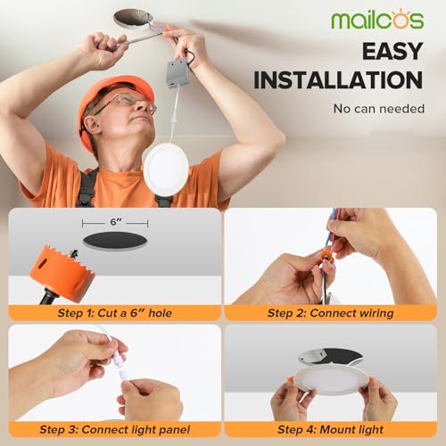 12 Pack 6 Inch LED Recessed Ceiling Lights 5 CCT Dimmable Canless Downlights