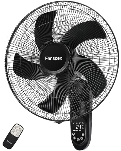 Fanspex 18-Inch Wall Mounted Fan for Home Garage Workshop Greenhouse, 3-Speed Oscillating