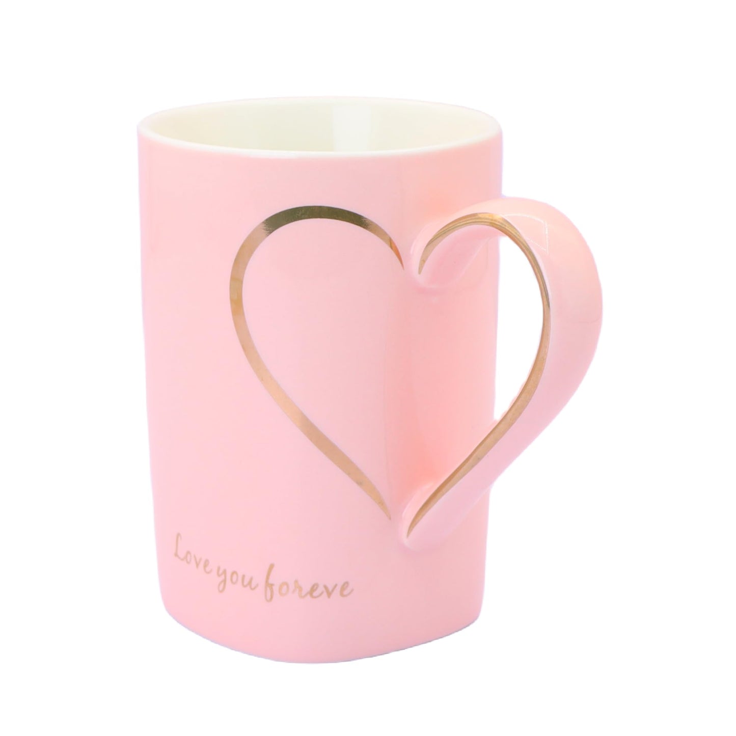 12oz Ceramic Coffee Mug Pink Coffee Mug Heart Shaped Pattern Design Heart Gift for Mother's Day Women Mom