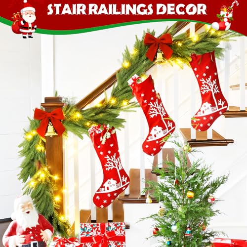 OUREST 6FT Artificial Norfolk Pine Garland 4-Pack - Realistic Holiday Decor