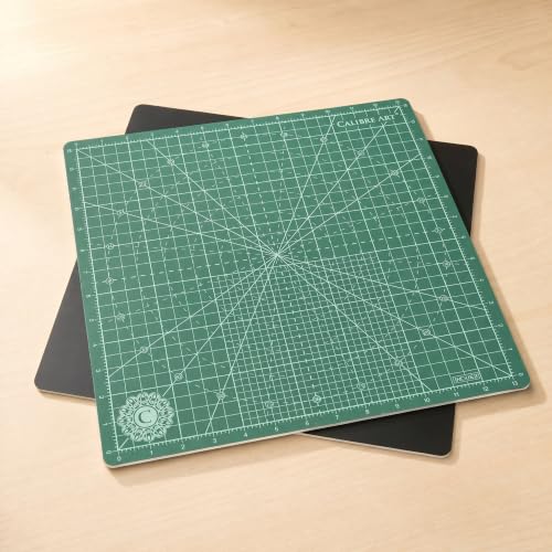 Calibre Art 14x14 Green Rotating Self-Healing Cutting Mat with Grid for Quilting
