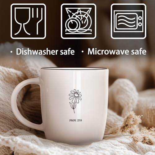 Personalized Proverbs 27:9 Coffee Mug Gift for Women - 13oz Scripture Cup