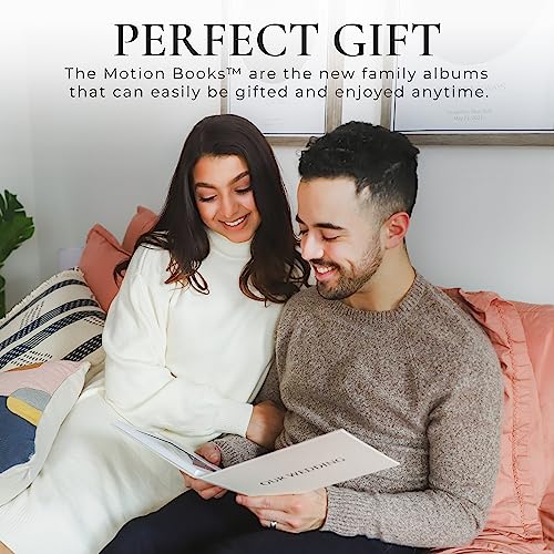 The Motion Books Wedding Video Book Black - Linen Bound 7” IPS Display, 3 Hours Storage, Rechargeable Battery - Our Wedding Variation