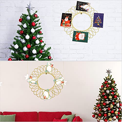 Ferraycle 2-Pack Gold 13 Inch Christmas Wreath Card Holders Wall Decor