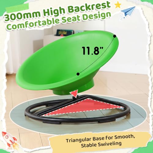 HAPPYMATY Green Sensory Spin Chair for Autistic Kids & Adults, Supportive & Durable