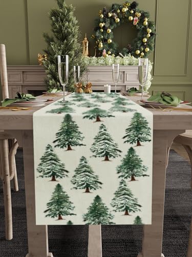 Wrapaholic 13x72 Inch Christmas Table Runner – Linen Holiday Kitchen Dining Decor