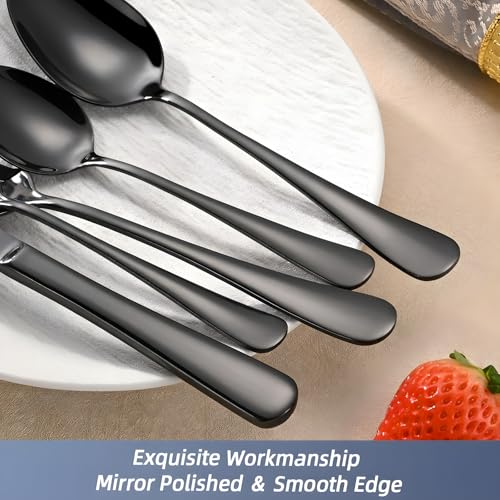 SIAKA 20-Piece Black Stainless Steel Flatware Set for 4 – Service for Four
