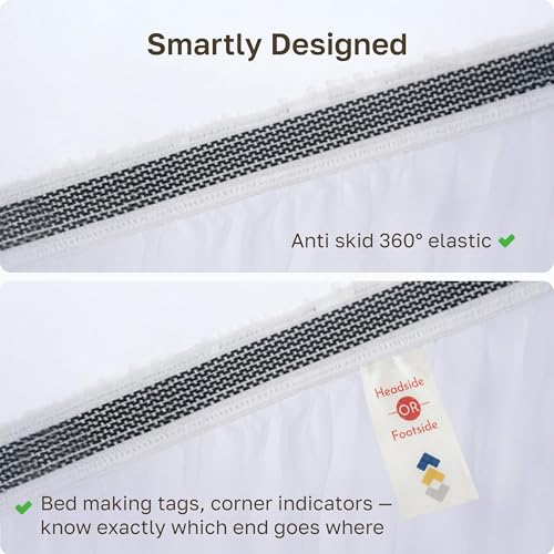Organic Cotton Fitted Sheet Queen Size - Bright White, 2-Pack