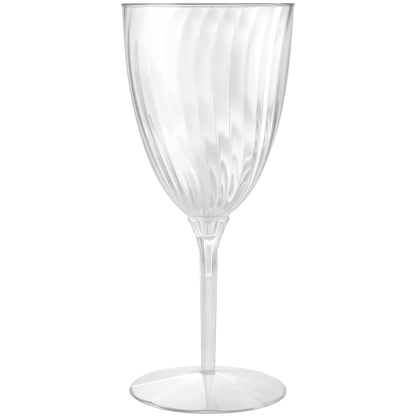 Lillian Tablesettings 96 Pack Stemmed Plastic Wine Glasses, 8 oz – Elegant Crystal-Clear Disposable Wine Glasses, Shatterproof Premium Hard Plastic Cups for Weddings, Parties & Special Events