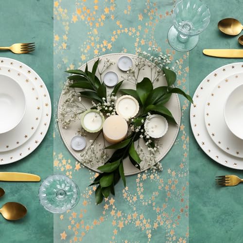 uxcell Green Table Runner Roll 11x30ft Sequin Foil Mesh