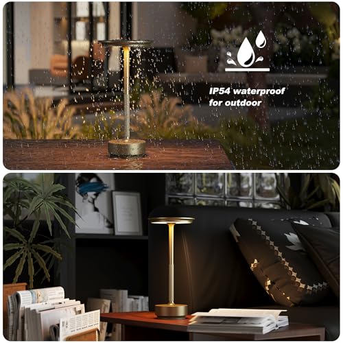 TBBGA 2 Pack Rechargeable Cordless Table Lamp, 5000mAh Battery Light
