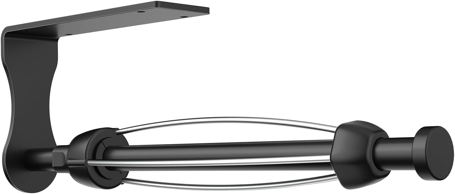 SetSail Paper Towel Holder - Single Hand Operable Under Cabinet Design | Adjustable Damper, Easy Tear, Black