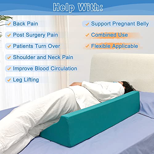 Green Bedsore Turning Wedge Pillow for Side Sleeping Elderly & Bedridden Patients - Foam Cushion for Pressure Ulcer Prevention