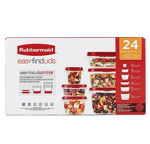 Assorted Food Storage Container Set - 24 Pieces, Kitchen Organization