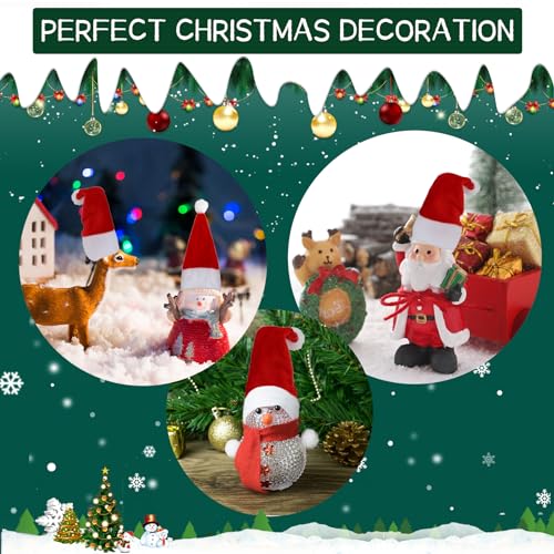 24 Pcs Christmas Napkin Rings Cloth Set with Santa Hats & Holiday Decor