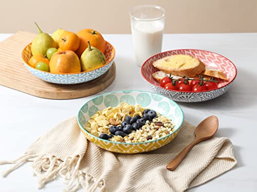Selamica Assorted Colors Ceramic 26 oz Pasta & Salad Bowls Set of 6