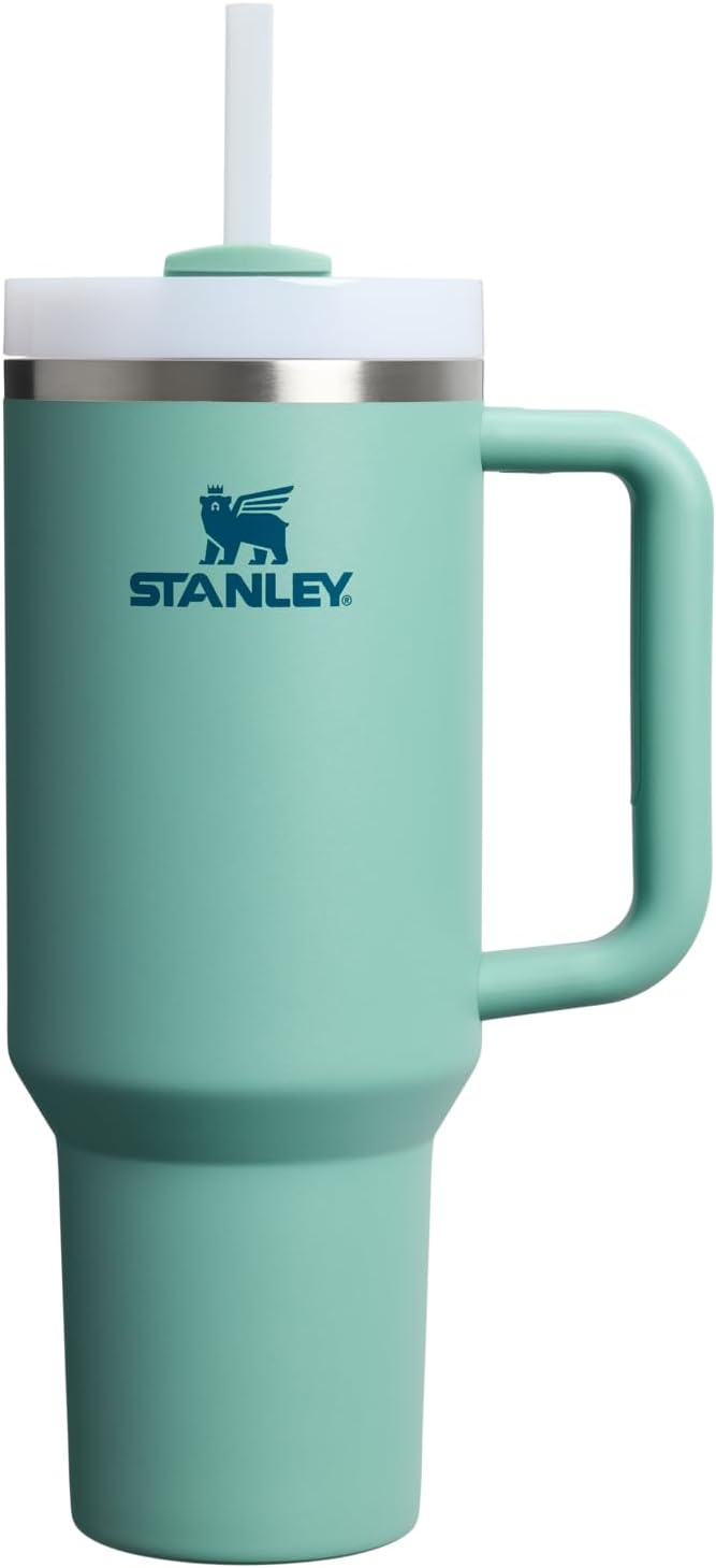 STANLEY Quencher H2.0 Tumbler - 40 oz Insulated Stainless Steel Cup with Handle & Straw | Spring Green