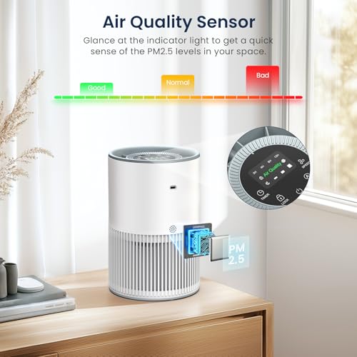 LUNINO 1 Pack HEPA Air Purifier for Large Rooms up to 1200ft² with Fragrance & Sleep Mode