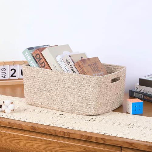 Large Storage Baskets for Closet Organization - 17x13x7.5 Inches, Natural Rope, 4 Pack (L17×W13×H7.5")