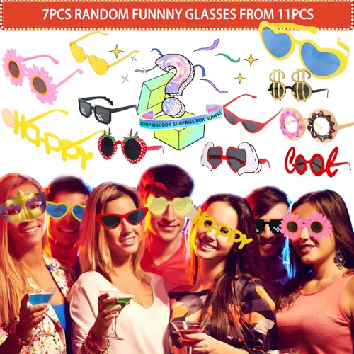 NICOWARM Bulk Photo Booth Props Set for Parties - Funny Hats, Glasses & Inflatable Accessories