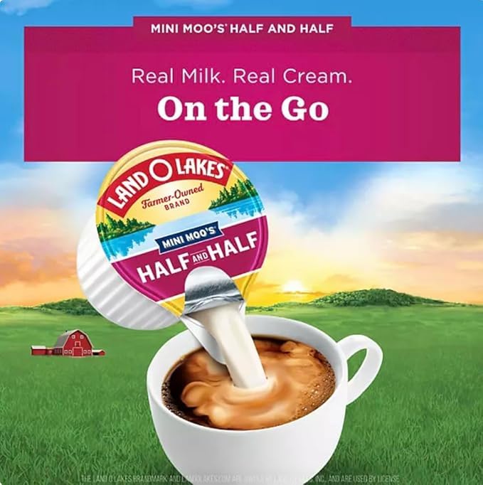 Mini Moo's Half And Half Creamer Singles - 192 Count Box | Perfect For Coffee Lovers