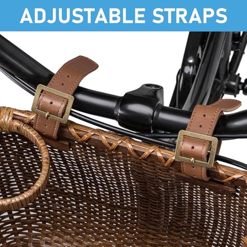 Brown Handmade Rattan Bike Basket for City & Cruiser Bikes - Vintage Style