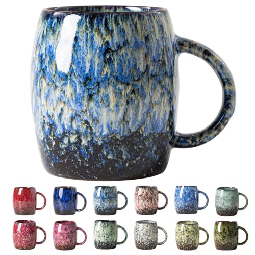 XIYUANJI Stormy Coast Resilience Ceramic Mug 14oz Handcrafted Gift for Him