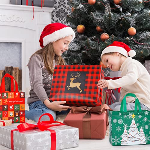 YANGTE 20 Pack Christmas Gift Bags Assorted Sizes, Reusable Tote with