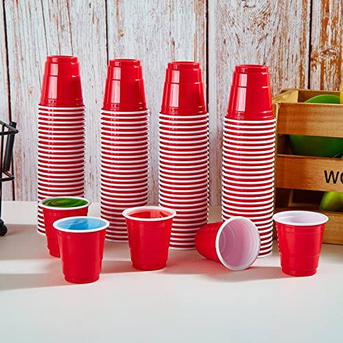 Lilymicky 1080 PACK 2 oz Red Plastic Shot Glasses, Cups