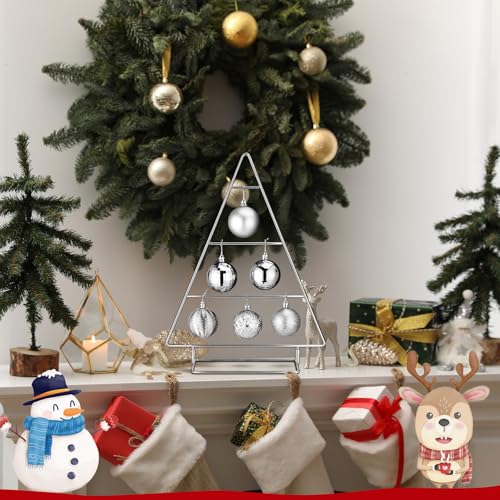 Cinnvoice 16 Inch Silver Metal Christmas Tree Ornament Stand Holder
