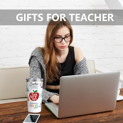 20oz Stainless Steel Teacher Appreciation Tumbler Cup with Leakproof Lid