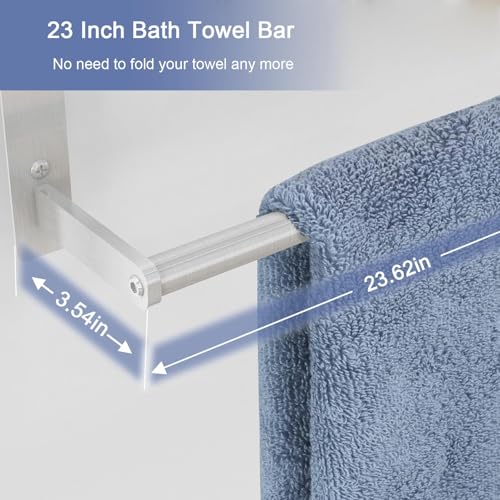 Bethom 24 Inch Brushed Nickel Bathroom Towel Rack with Bars - 3-Tier Hotel Style Shelf Variation of Brushed-Nickel / 24IN (1 Bar)