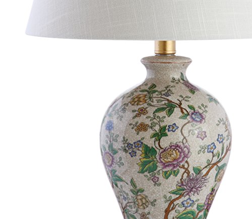 French Country Floral Urn Ceramic Lamp - Multicolor, 24 Inch