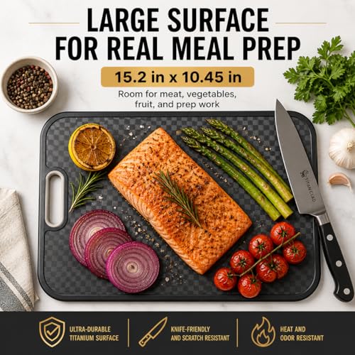 Titanium Cutting Board for Kitchen, Double Sided Food Grade, Pure and